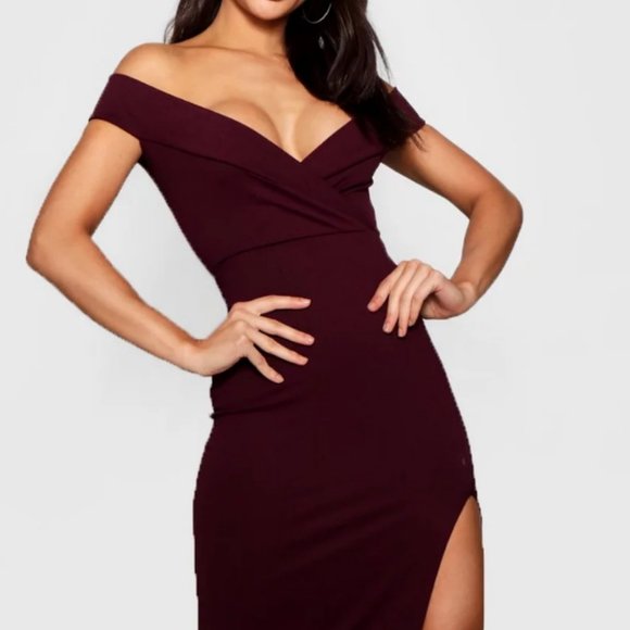 Off The Shoulder Wrap Maxi Dress - Picture 1 of 3